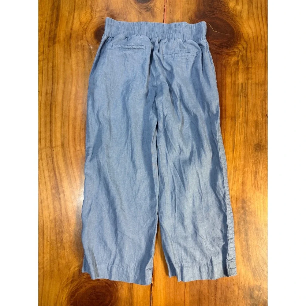 Quince Women's Pants Medium Pull on Elastic Linen Beach Casual Career TT3